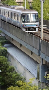 Metro Vegetable Center is in the building underneath an elevated railway track in Tokyo